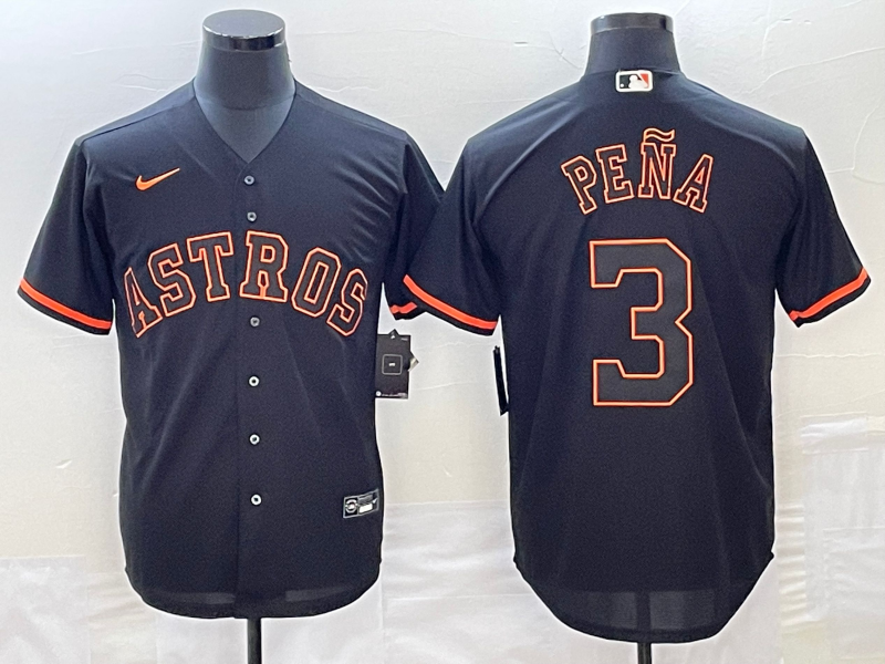 Men's Houston Astros Jeremy Pena #3 Black Authentic Jersey